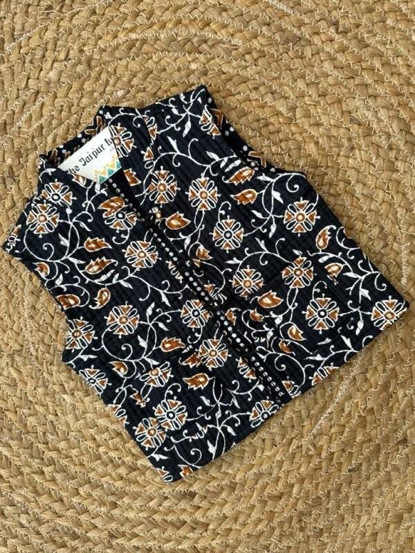 Black stylish reversible quilted jacket